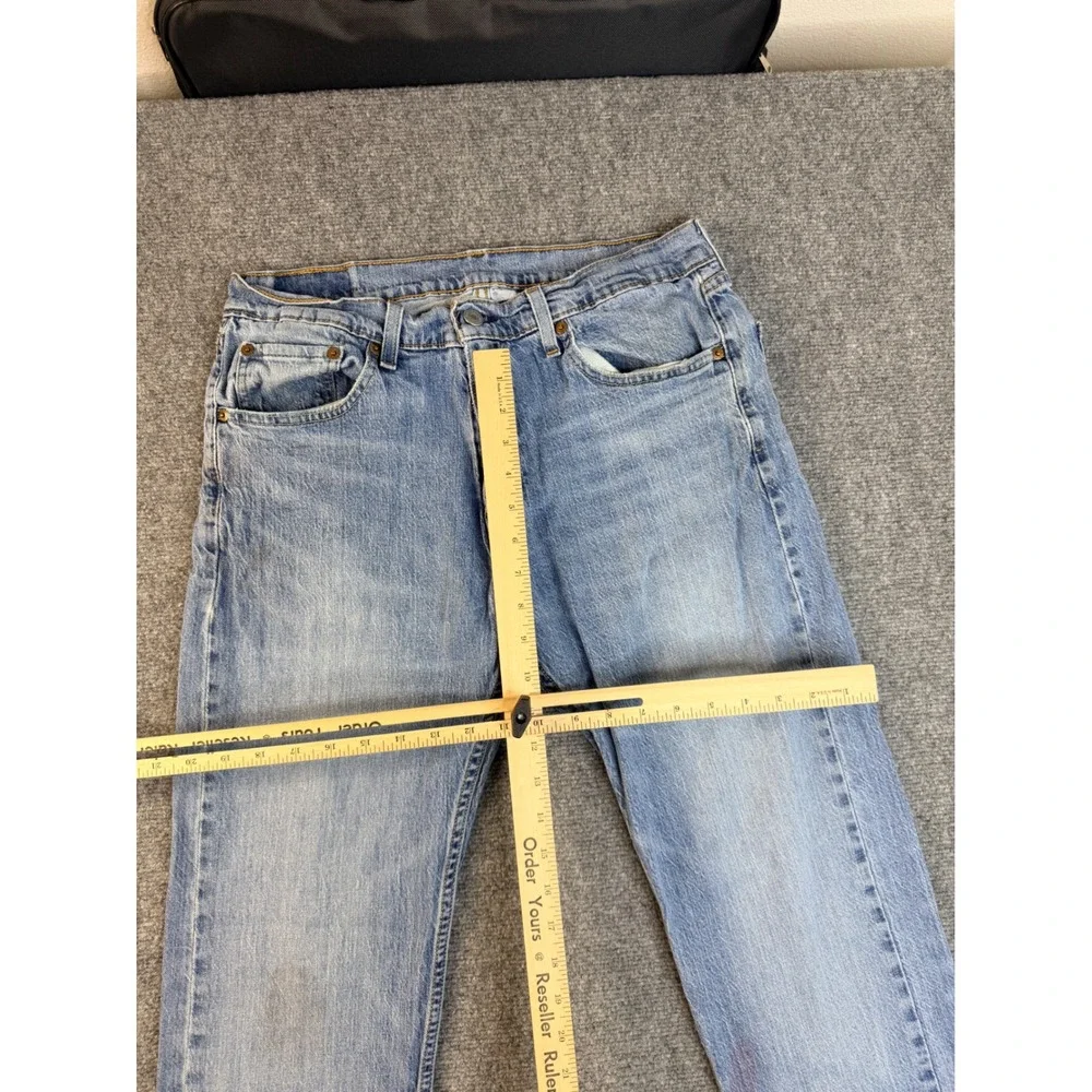 Levis 505 Mens Jeans 32x30 Blue Denim Regular‎ Fit Straight Leg Stained Vintage